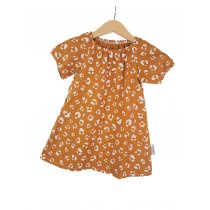 Kurzarmkleid Musselin Leo senfgelb