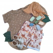 Musselin Blätter taupe Outfit