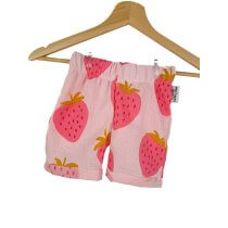 Kurze Shorts Musselin Erdbeeren 98/104
