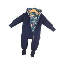 Walkoverall blau mit Eulenzauber