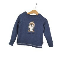 Langarmshirt Pinguin-Patch blau 86/92