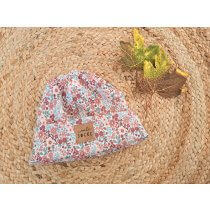 Hipster Beanie Feinripp Blumentraum