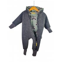 Walkoverall grau mit Waschbär altmint