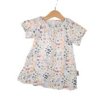 Kurzarmkleid Musselin Sommerblumen
