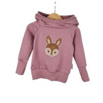 Hoodie Reh-Patch rosa 86/92 