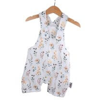 Latzhose kurz Musselin Streublumen 74/80