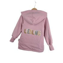 Sweatjacke mit Patch Liebling rosa