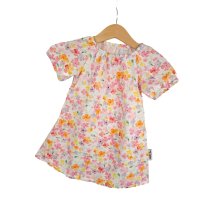 Kurzarmkleid Musselin Blümchen bunt 86/92