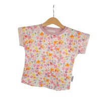 T-Shirt mit Umschlagarmen Musselin Blümchen bunt 86/92