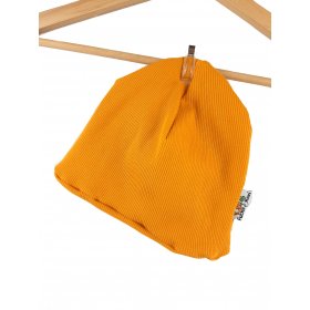 Beanie Feinripp senfgelb