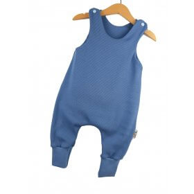 Strampler Feinripp rauchblau