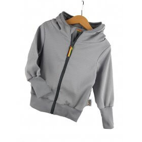 Sweatjacke Feinripp grau