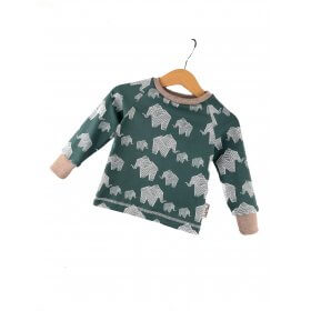 Langarmshirt Elefanten staubgrün