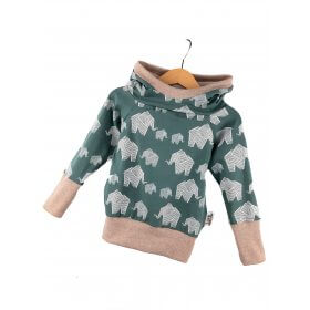 Hoodie Elefanten staubgrün