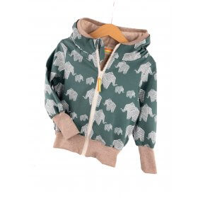 Sweatjacke Elefanten staubgrün