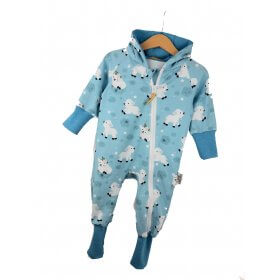 Sweatoverall Schäfchen blau