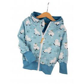 Sweatjacke Schäfchen blau