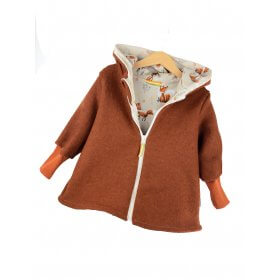 Walkmantel rost mit Fuchsi creme