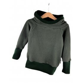 Hoodie Waffelstrick tannengrün