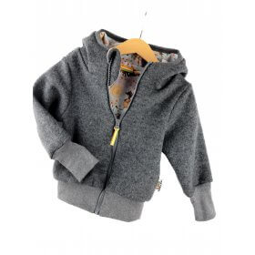 Walkjacke aus Merinowolle grau