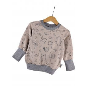 Pullover Waldtiere beige