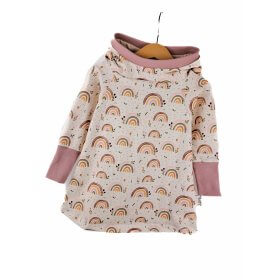 Hoodiekleid Regenbogenliebe rosa