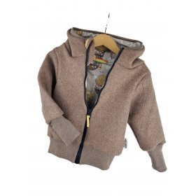 Walkjacke braun meliert mit tierische Luftfahrt