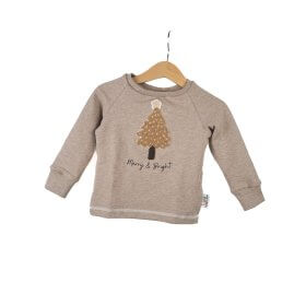 Langarmshirt Weihnachtsbaum-Patch sand