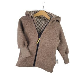 Walkjacke braun meliert mit Streifen braun