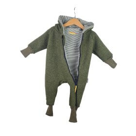 Walkoverall Walk moosgrün meliert mit Streifen tanne