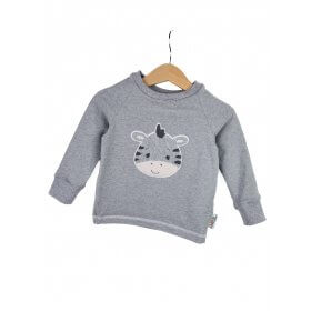 Langarmshirt Esel-Patch grau