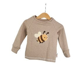 Langarmshirt Biene-Patch sand