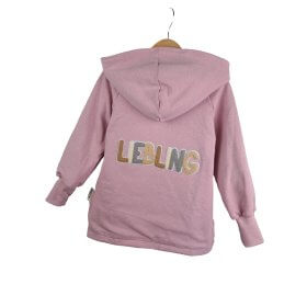 Sweatjacke mit Patch Liebling rosa