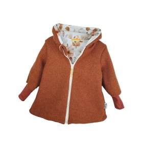 Walkmantel rost mit Herbstblumen