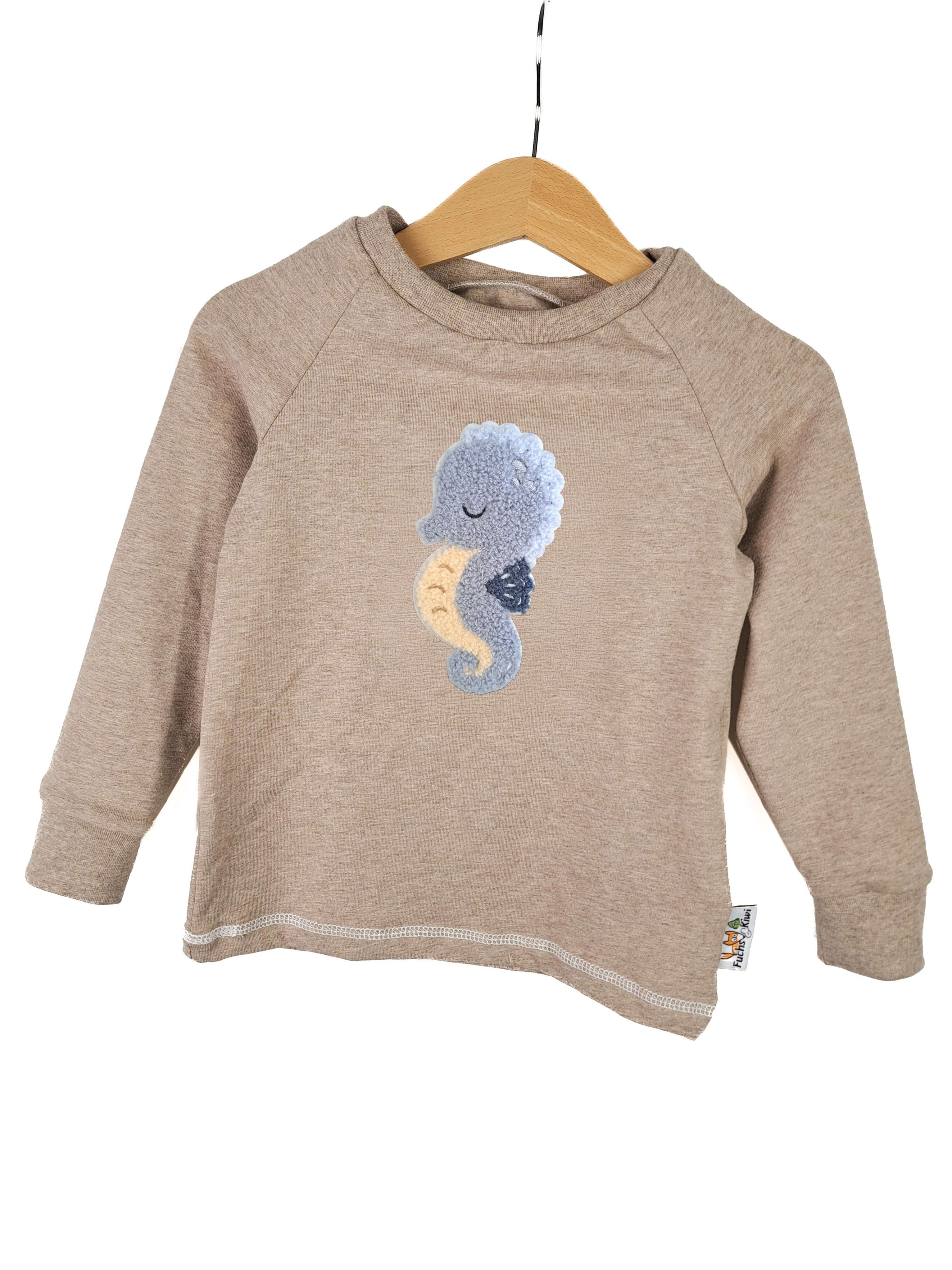 Langarmshirt Seepferdchen-Patch sand
