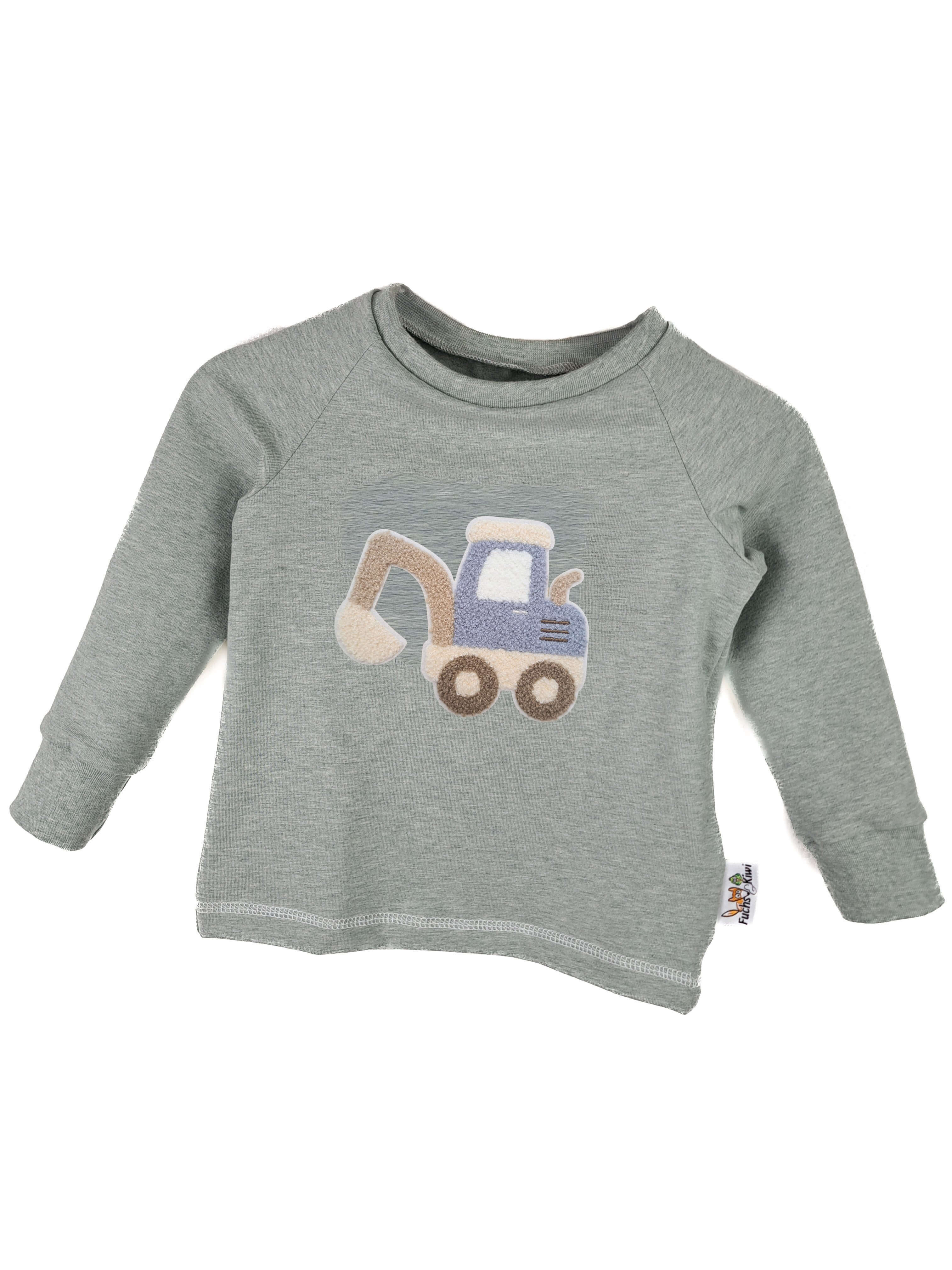 Langarmshirt Bagger blau-Patch mint