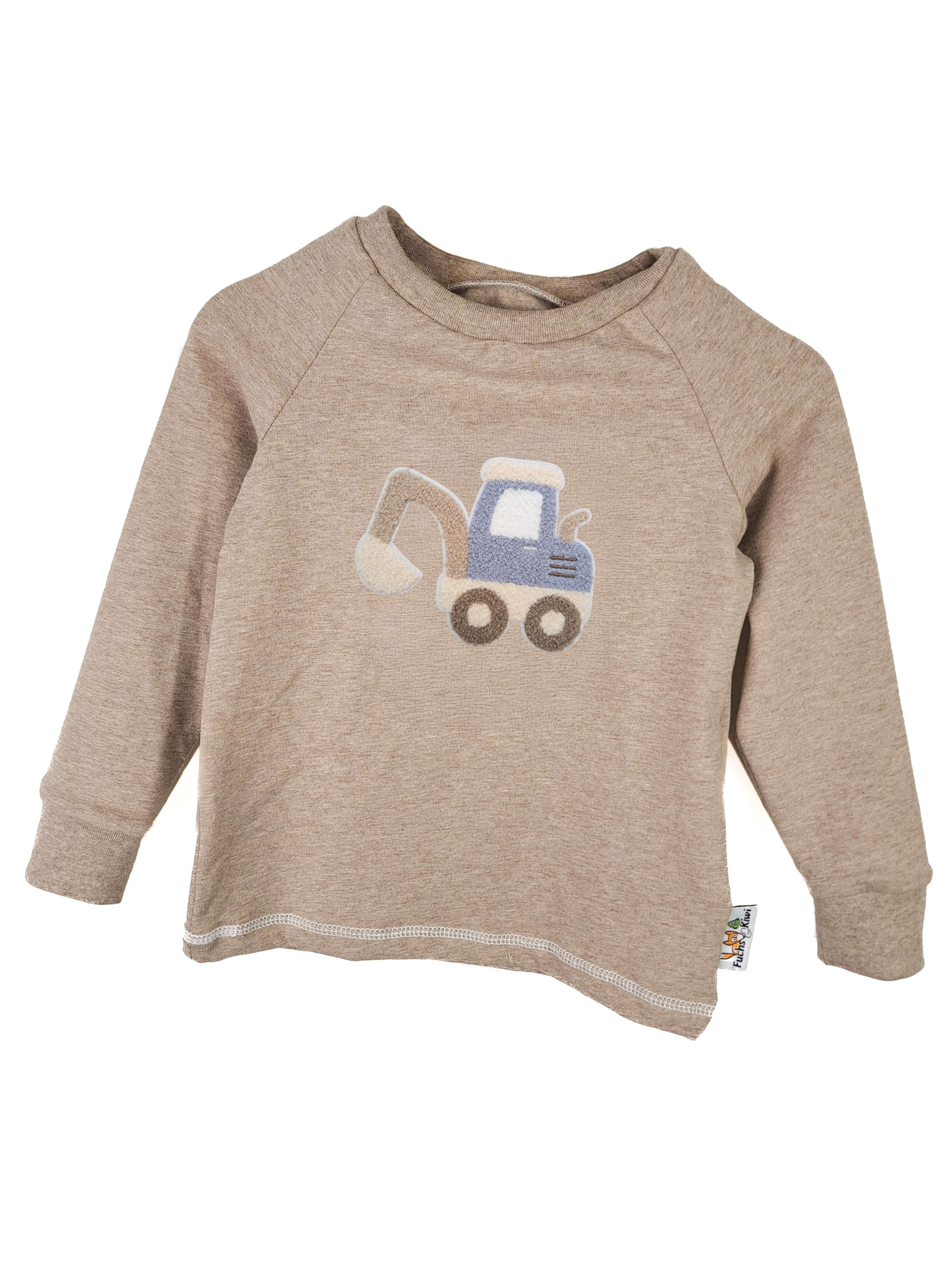 Langarmshirt Bagger blau-Patch sand