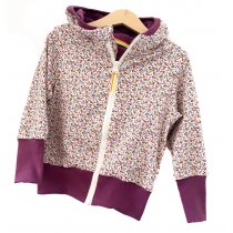 Sweatjacke Blümchen Flieder