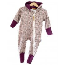 Sweatoverall Blümchen Flieder