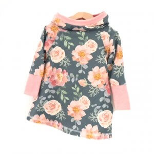 Hoodiekleid Rosenzauber petrol
