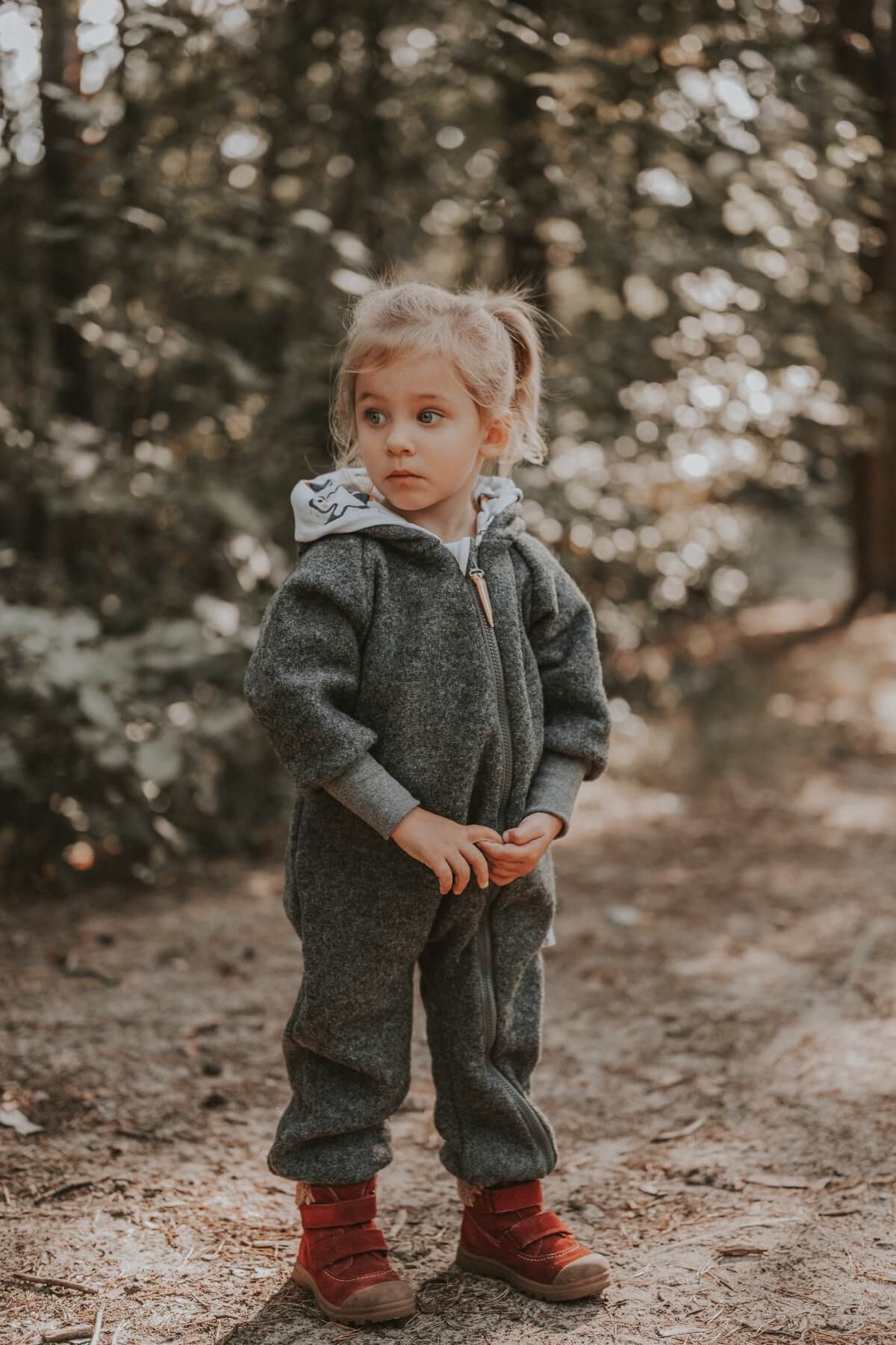 Walkoverall grau meliert mit Dackel