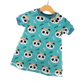 Kurzarmkleid Panda petrol