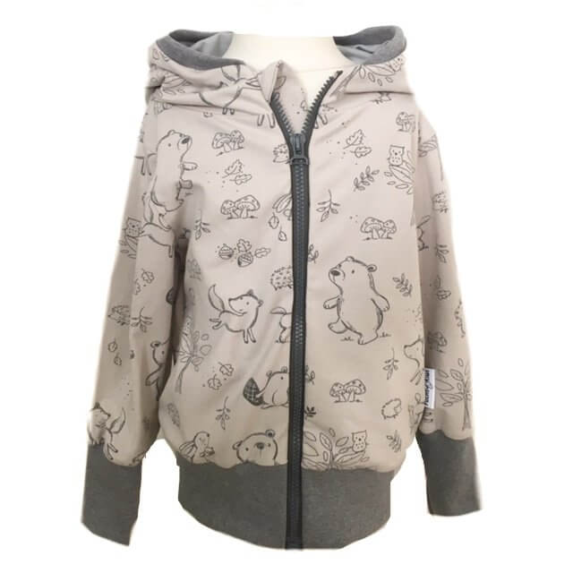 Sweatjacke Waldtieren beige 