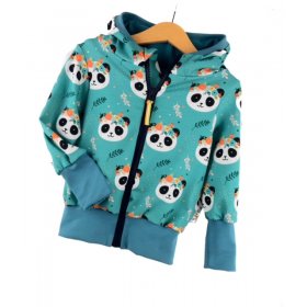 Sweatjacke Panda petrol