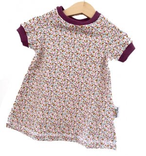 Kurzarmkleid Blümchen Flieder