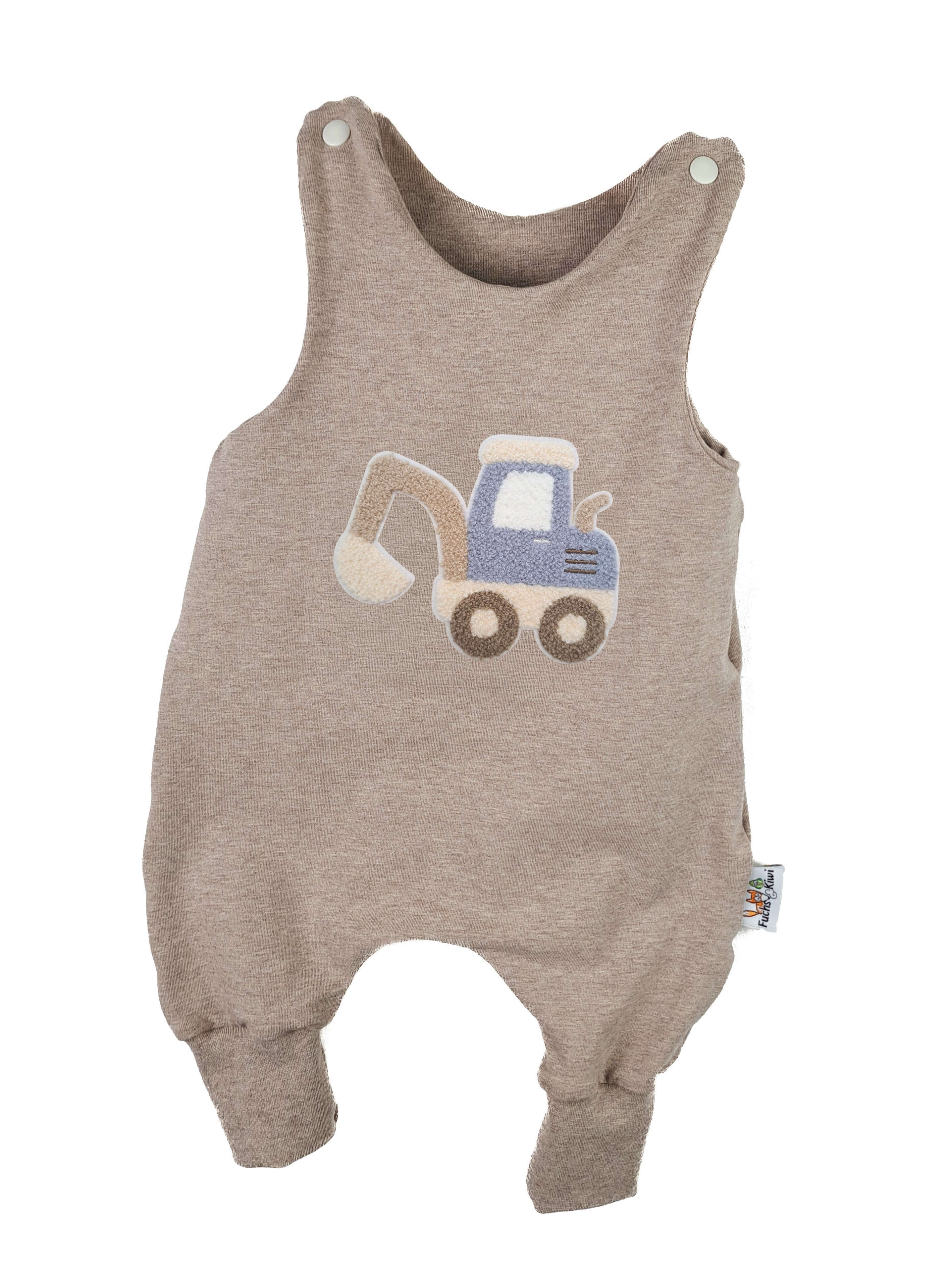 Strampler Bagger blau-Patch sand