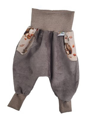 Pumphose mit Taschen Cord schokobraun mit Stacheldieb