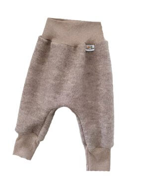 Pumphose aus Merino Wollfleece sand meliert