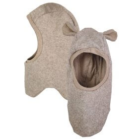 Schlupfmütze aus Merino Wollfleece sand meliert