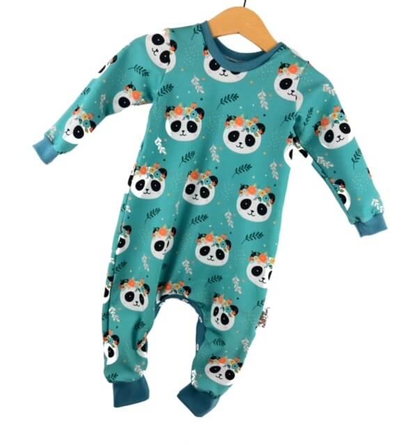 Einteiler Panda petrol